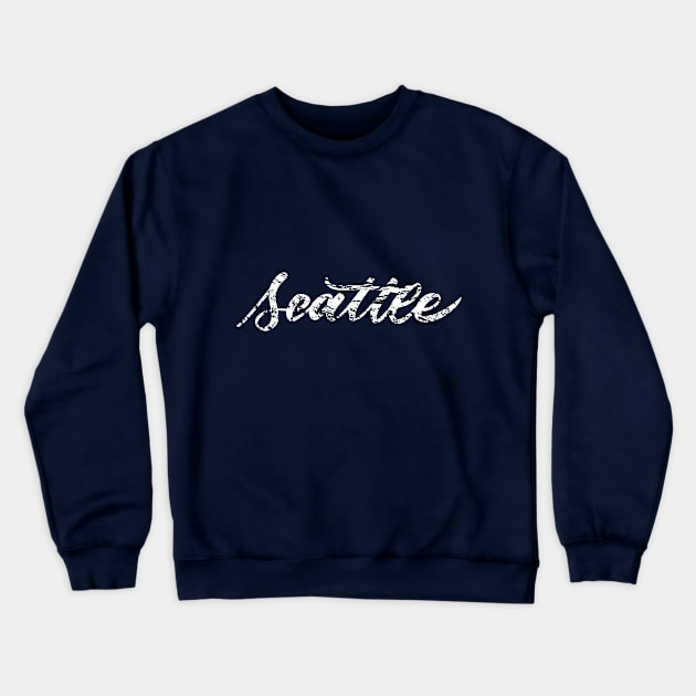 Seattle Script Crewneck Sweatshirt by polliadesign